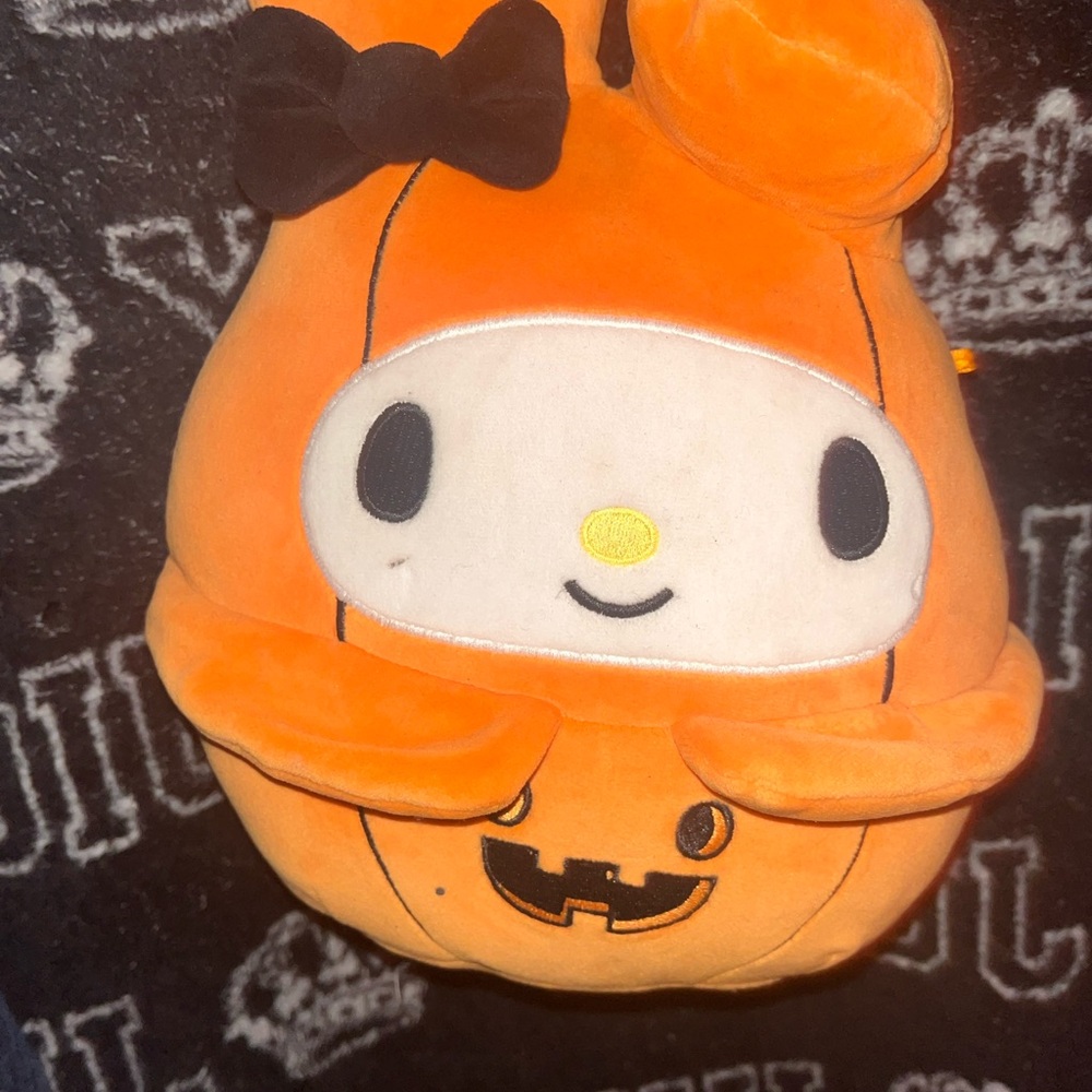 Squishmallows Orange Halloween Plush with Black Bow